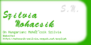 szilvia mohacsik business card